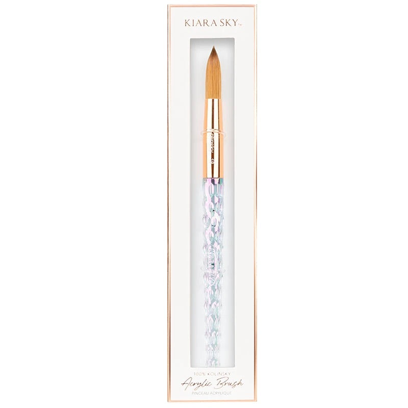 WHITE KIARA SKY 100% Kolinsky Acrylic Brush *Crimped Option Available*