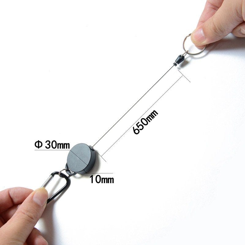 Keychain High Elasticity Retractable Rope Antilost Pull Reel Strap Climbing Key Chain Quickdraw Key Ring