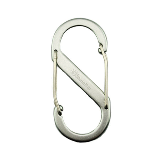 Kironypik S Shape Climbing Buckle Aluminum Alloy Double Gated Locking Carabiner Quickdraws Backpack Clasp,Black Silver