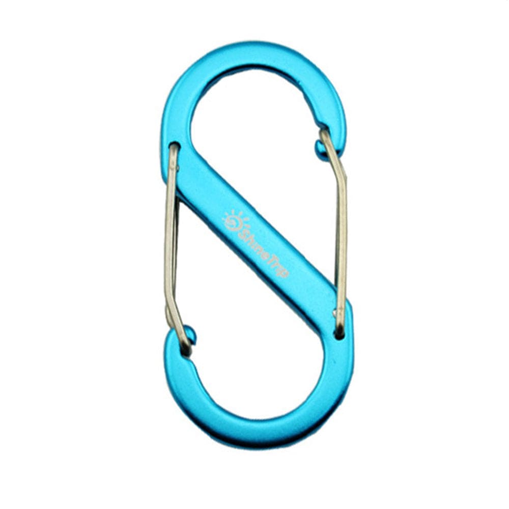 Kironypik S Shape Climbing Buckle Aluminum Alloy Double Gated Locking Carabiner Quickdraws Backpack Clasp,Black Silver