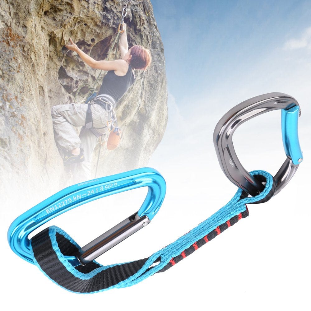 Kritne Straight Bent Carabiner,Camnal 38CM Extenders Straight Bent Carabiner Rock Climbing Quickdraw Sling,Camnal Quickdraw Sling