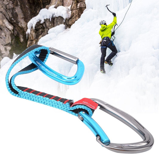 Mgaxyff Camnal 38CM Extenders Straight Bent Carabiner Rock Climbing Quickdraw Sling,Extender,Mountaineer Outdoor Protect Kits