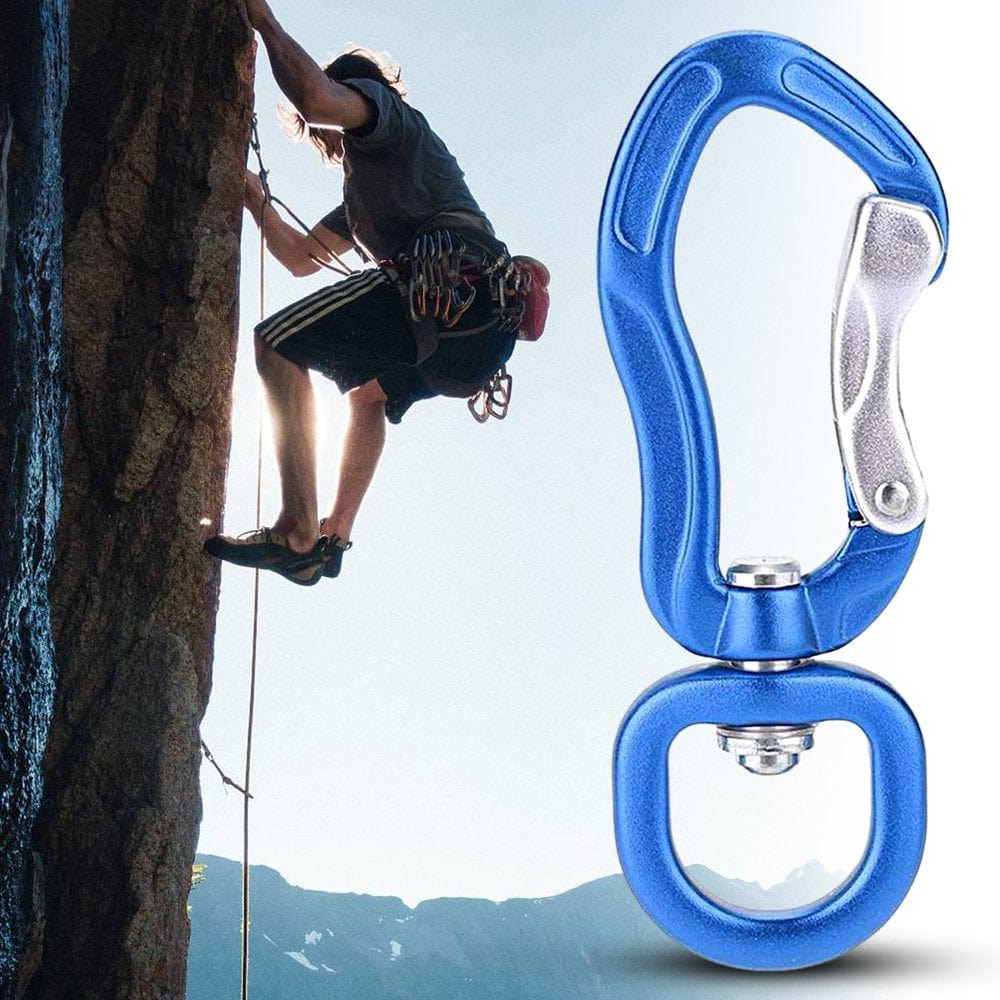 Opolski D-Type Carabiner Climbing Carabiner Multifunctional Rotatable Anti-Rust Polished Auto Locking Stainless Steel Heavy Duty Kite Pet Leash Hammock Buckle for Outdoor Activites