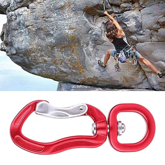 Opolski D-Type Carabiner Climbing Carabiner Multifunctional Rotatable Anti-Rust Polished Auto Locking Stainless Steel Heavy Duty Kite Pet Leash Hammock Buckle for Outdoor Activites
