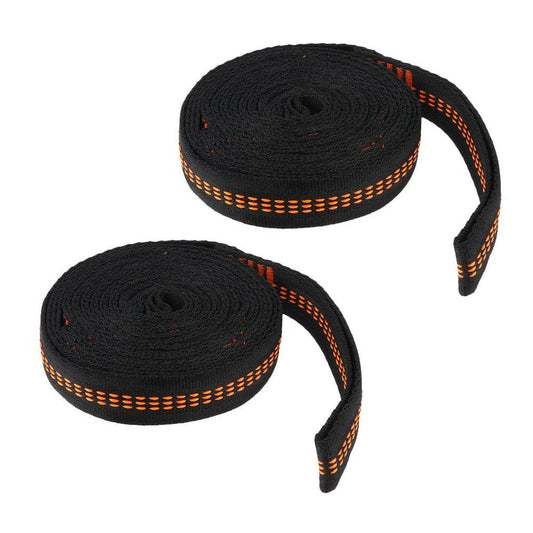 Outdoor Camping Hiking High Strength Lightweight Hammock Hanging System Climbing Webbing Belt Orange Stripe