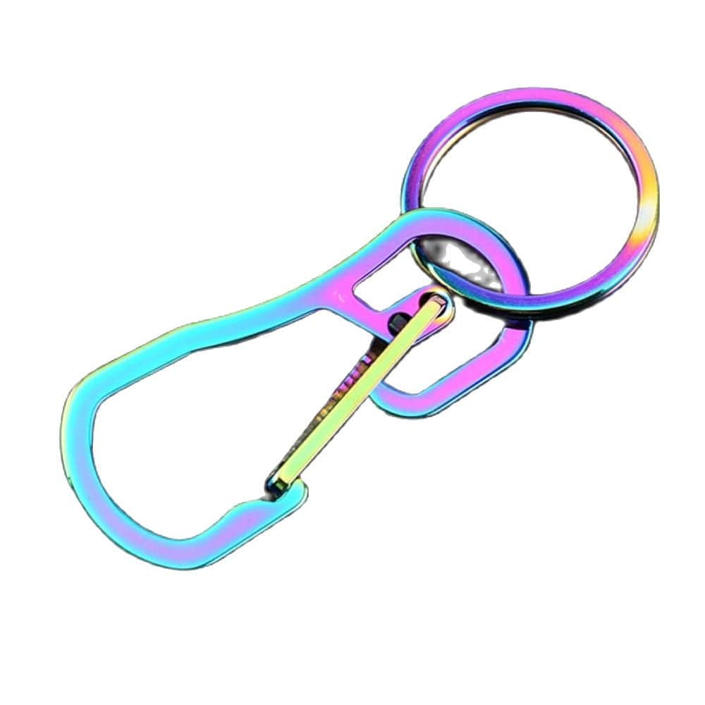 Prettyui Titanium Alloy Heavy Duty Carabiner Quick Release Hooks with Key Ring Snap Spring Clips Hooks