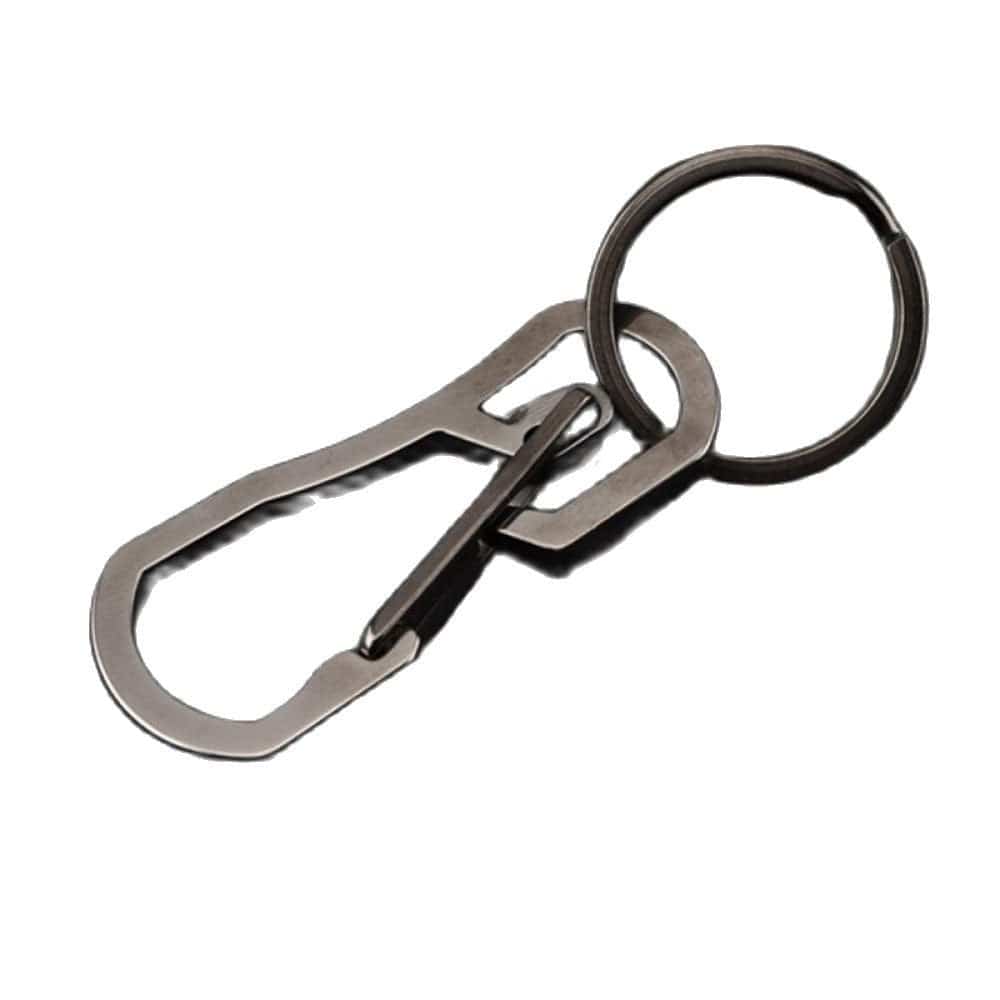Prettyui Titanium Alloy Heavy Duty Carabiner Quick Release Hooks with Key Ring Snap Spring Clips Hooks