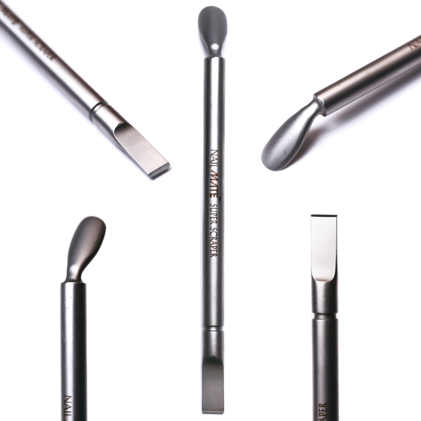 Satin Silver Super Scraper Cuticle Pusher