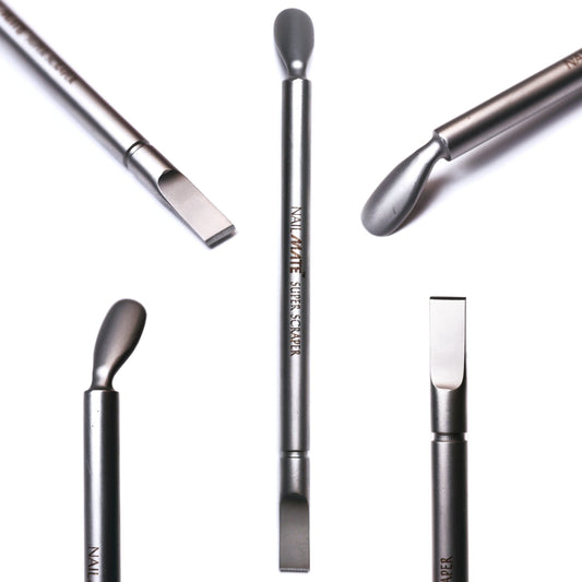 Satin Silver Super Scraper Cuticle Pusher