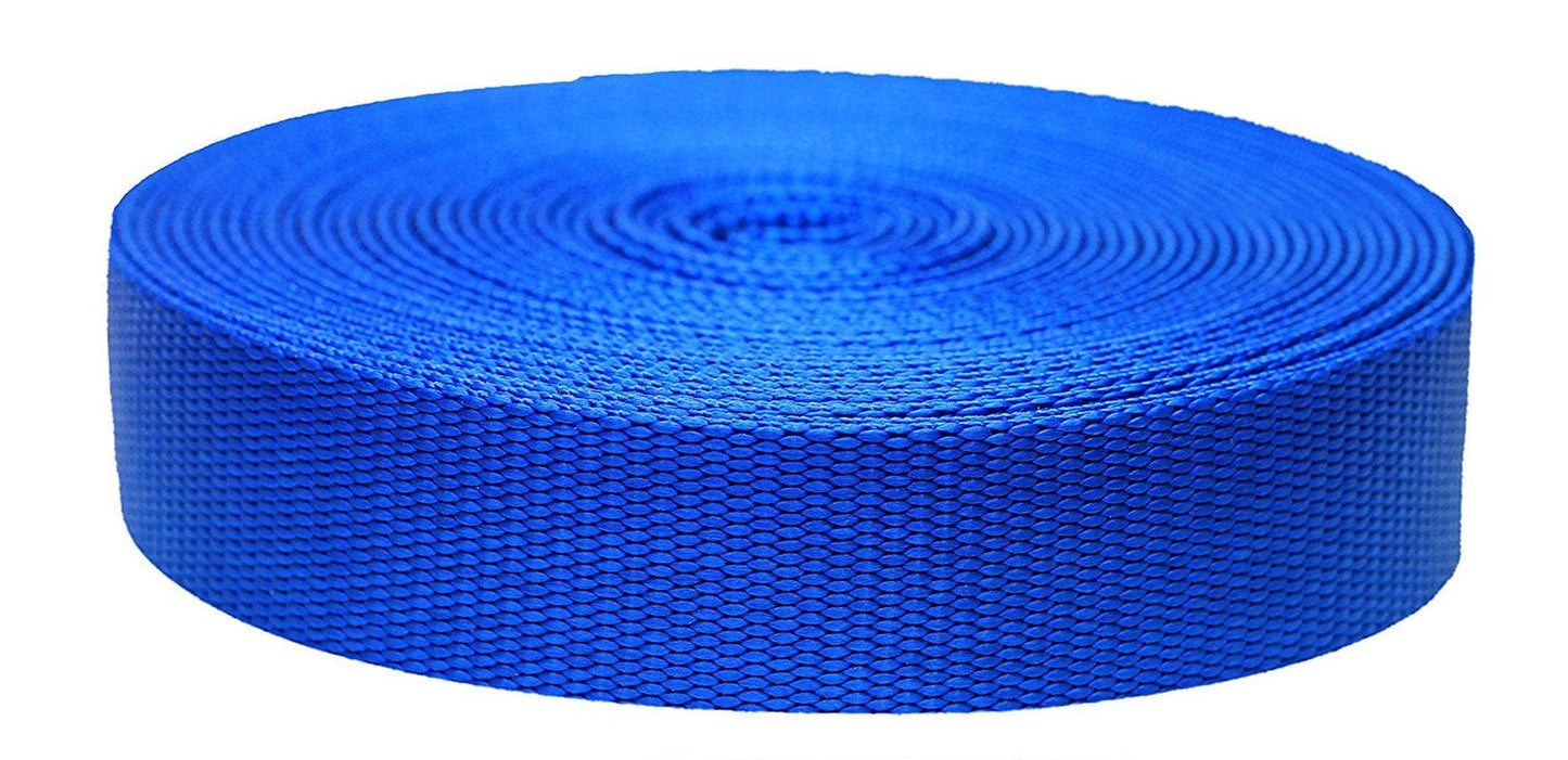 Strapworks 1.5 Inch X 50 Yard Flat Nylon Webbing Strap, Pacific Blue