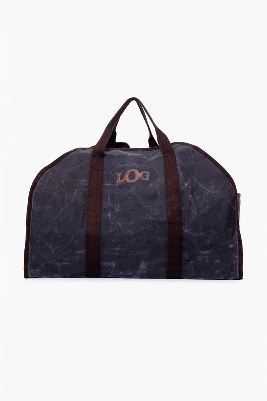 Slate Waxed Canvas Log Carrier